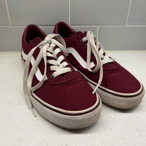 Vans Old Skool Womens Burgundy Canvas Sneakers